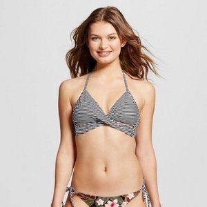 Xhilaration Women’s Striped Faux Wrap Bikini Top